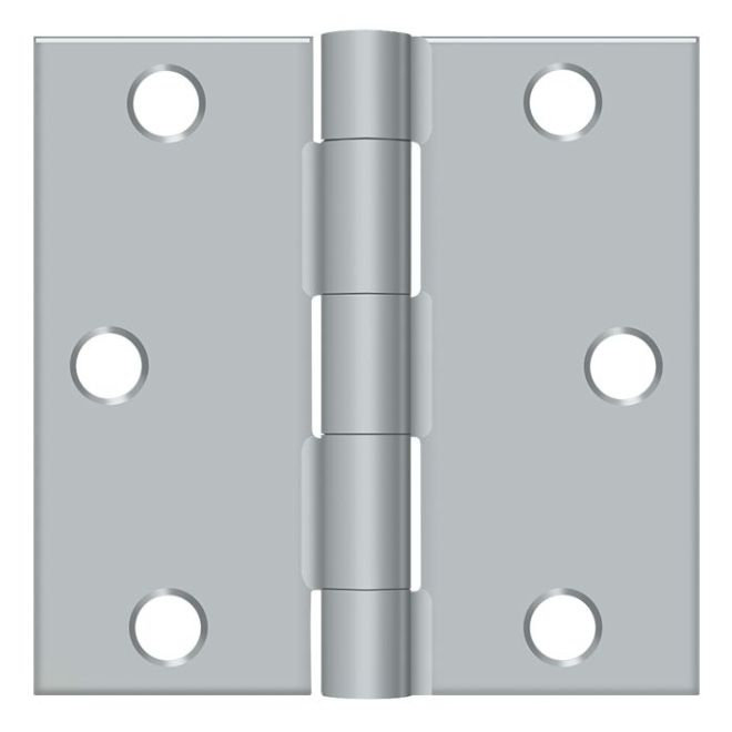 Charnière carrée 3 po x 3 po Deltana S33U26D-R en chrome brossé, Chrome brossé