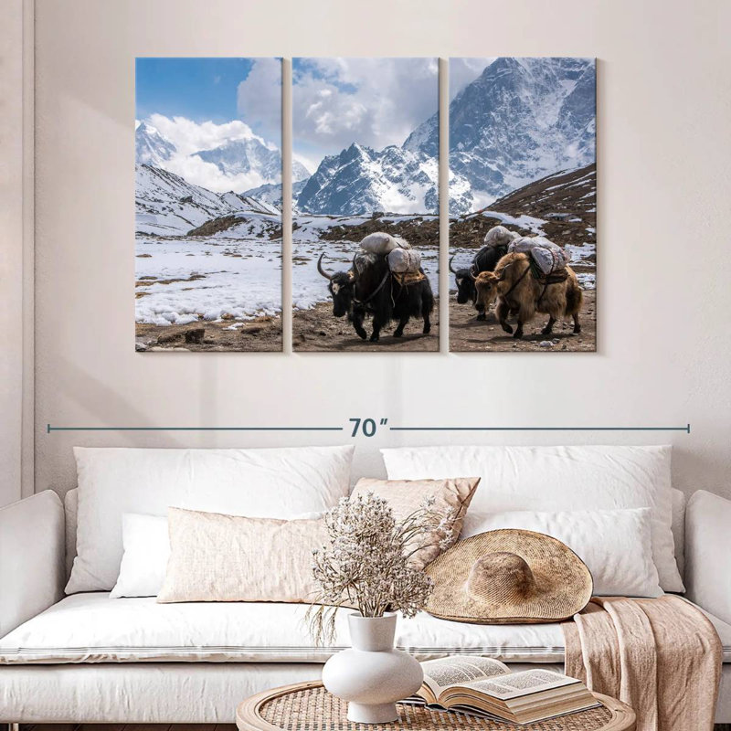 Yaks du Mont Everest à Alvord, H 32 po x l 50 po