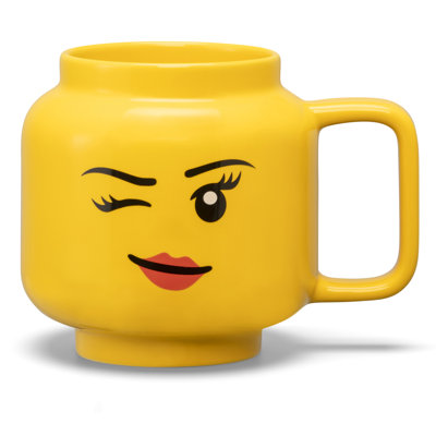 LEGO: Grande tasse en céramique - Fille clignotante - 17,9 oz (535 ml), tête de figurine jaune classique