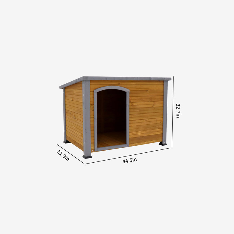 Niche pour chien d'extérieur et d'intérieur en bois pour l'hiver avec pattes surélevées pour chien de grande taille