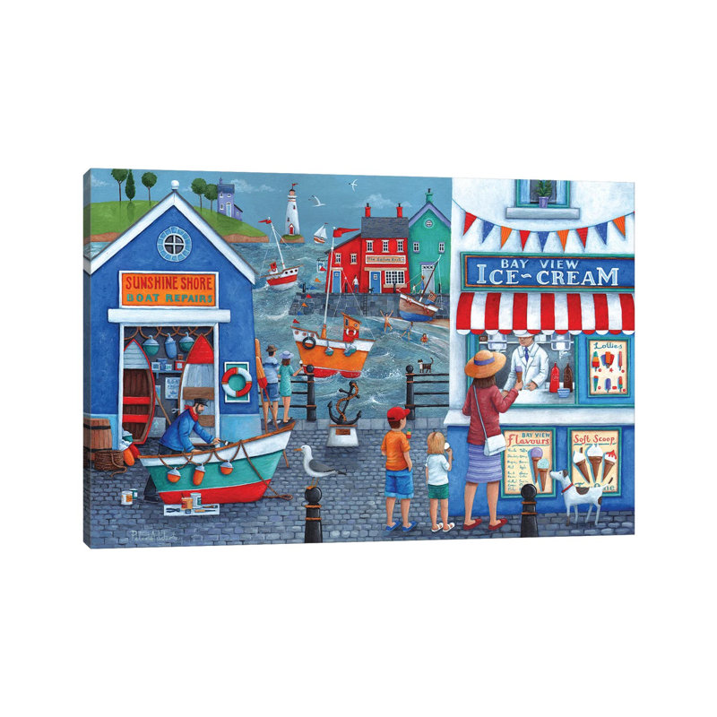 Seaside Icecreams by Peter Adderley - Wrapped Canvas Gallery-Wrapped Canvas Giclée, 30.48 cm H x 45.72 cm W