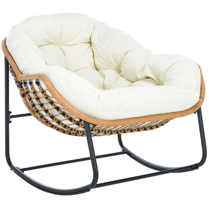Chaise berçante d'extérieur avec coussins Baden