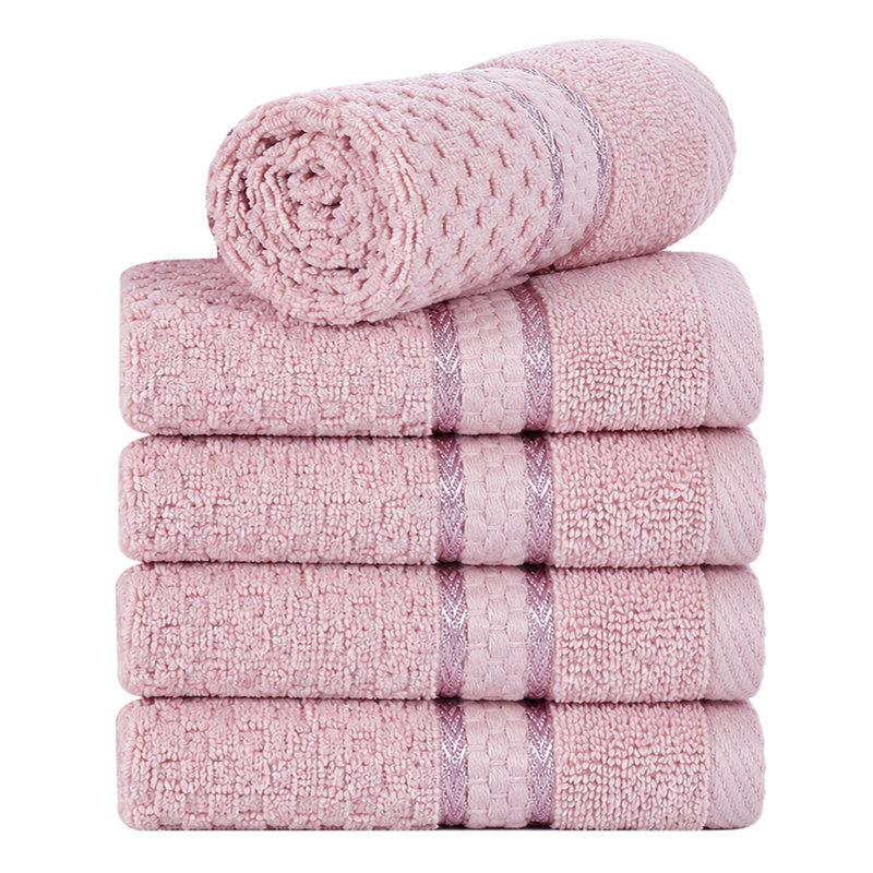 Mulaayam 100% Cotton Popcorn Textured  Washcloths, Soft Pink