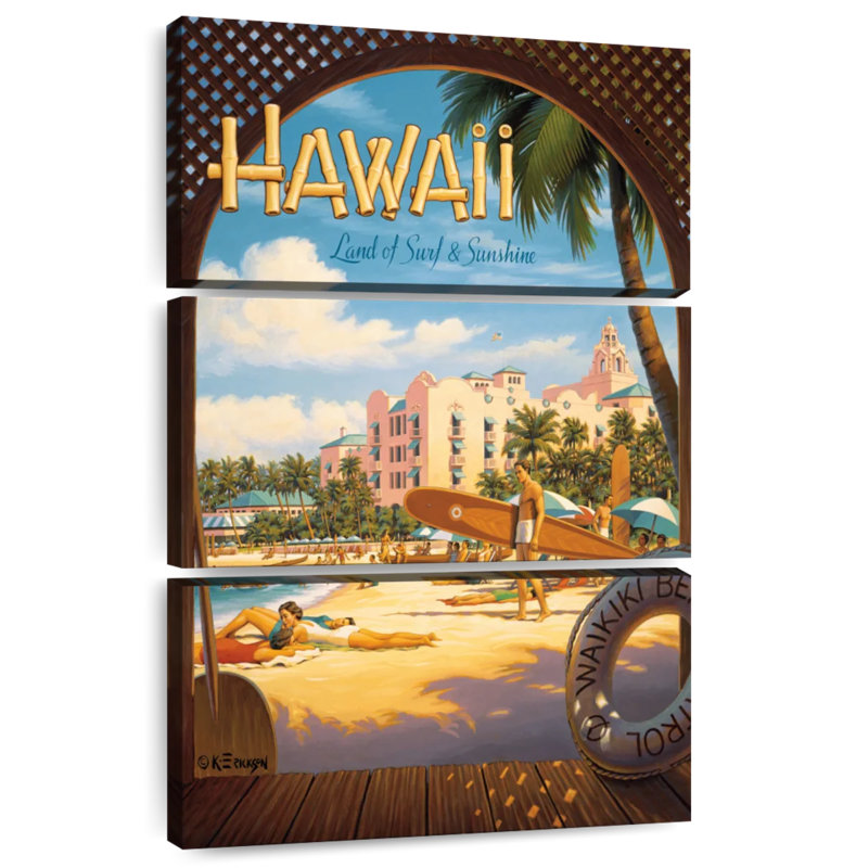 Gillard Hawaii, terre de surf et de soleil, H 50 po x l 32 po