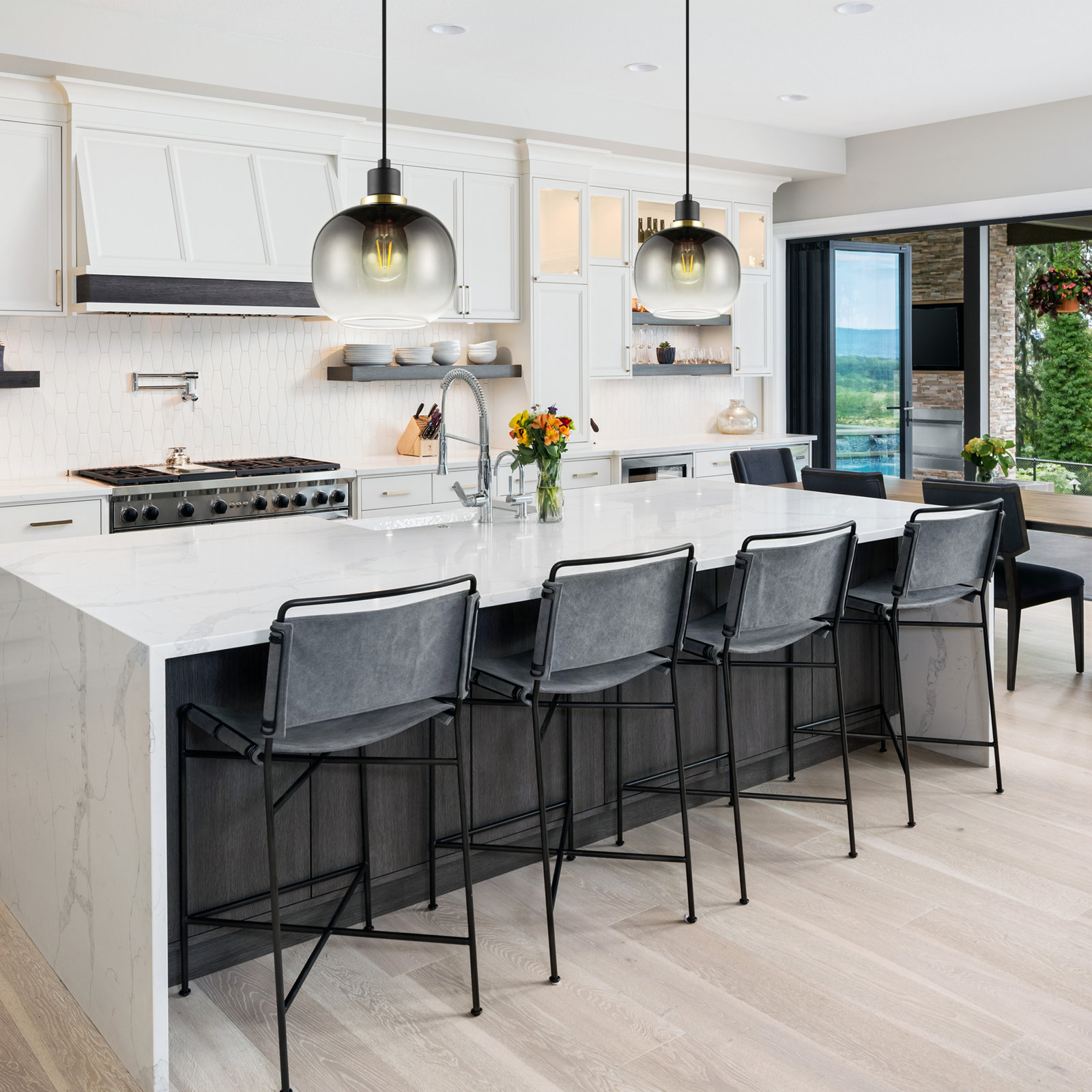 Chittering Single Light Glass Dimmable Pendant