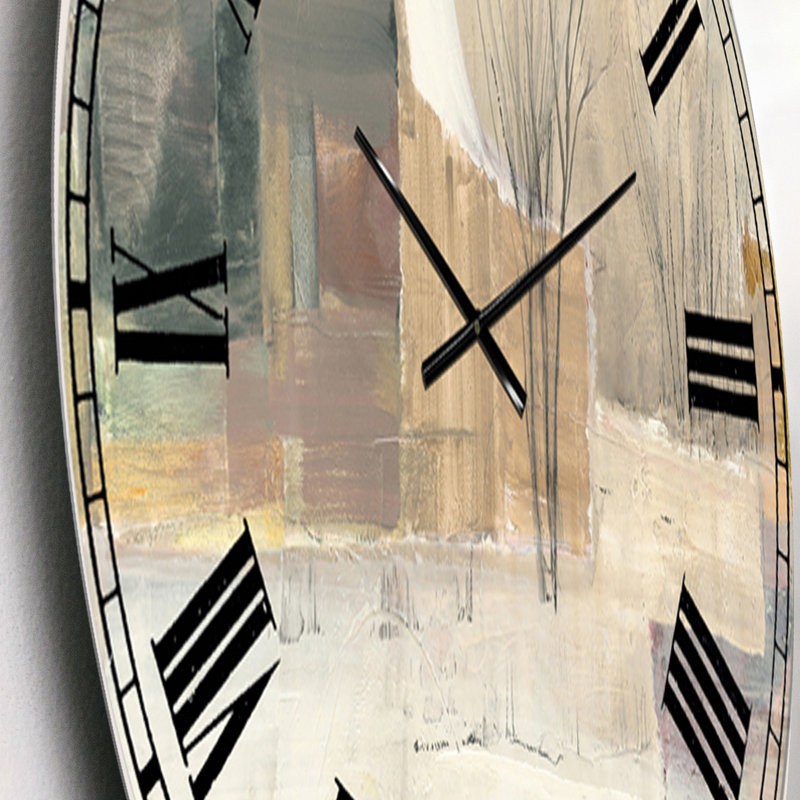 Hiver à la ferme - Horloge murale, Gris, Petit