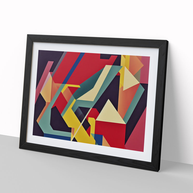 Abstract Shapes Vol.7 - Single Picture Frame Print, Black Framed, 46cm H x 64cm W x 2cm D