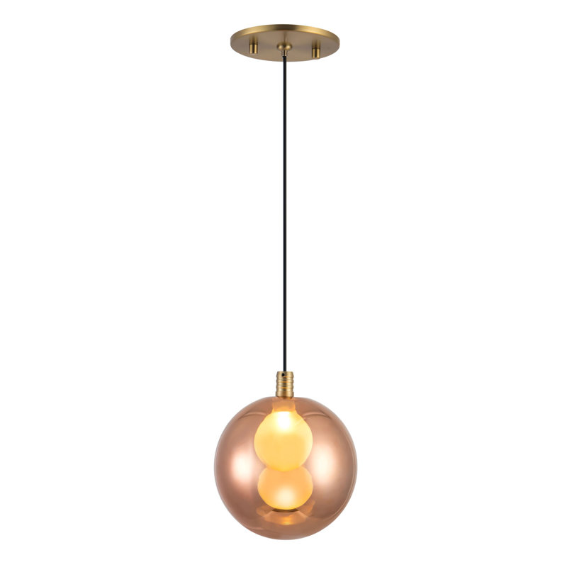 Bolla 6-in Gold dimmable LED Pendant, Brushed Gold