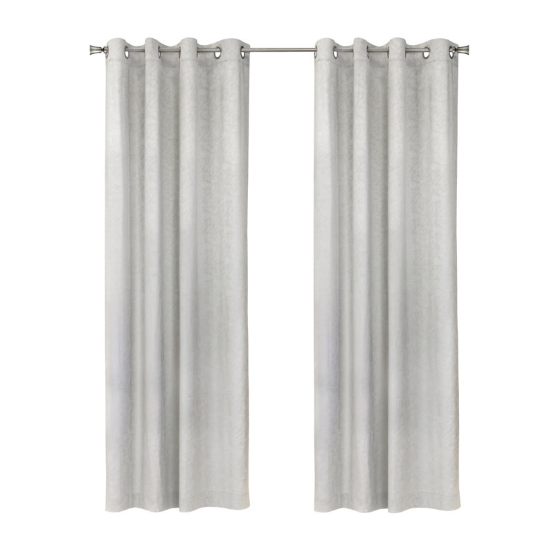 Mattyson Room Darkening Grommet Curtain Panel, White, 52" W x 63" L