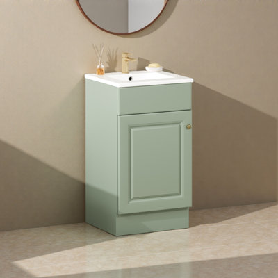 Meuble-lavabo 18 po avec lavabo, meuble-lavabo avec tablette de porte et tablette réglable