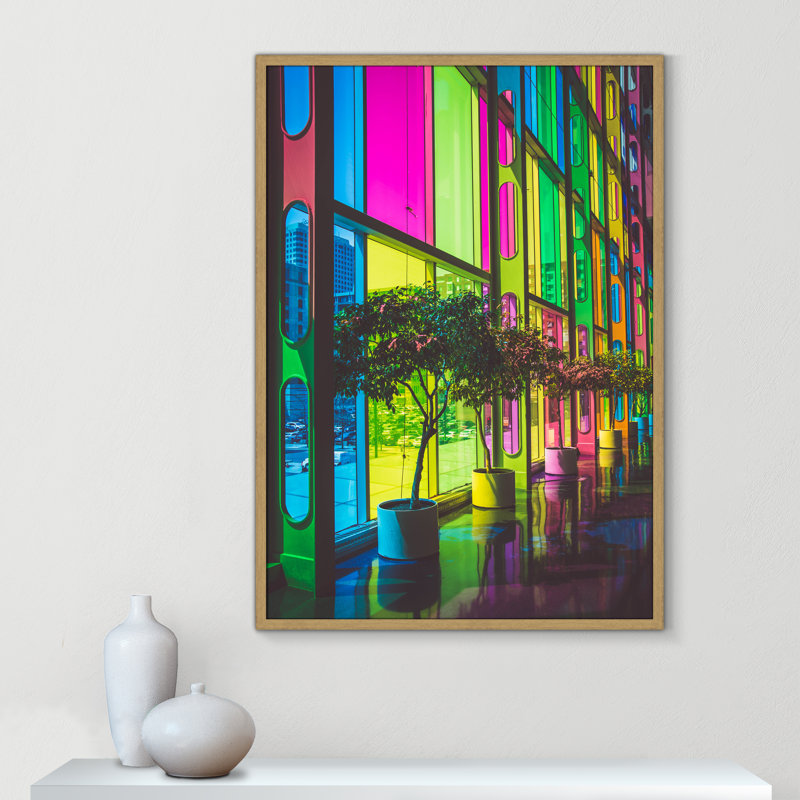 «Colorful Facade on Paper» par Felix Dubois, impression, H 41,5 po x l 29,5 po x P 0,75 po, Cadre naturel naturel sans cadre