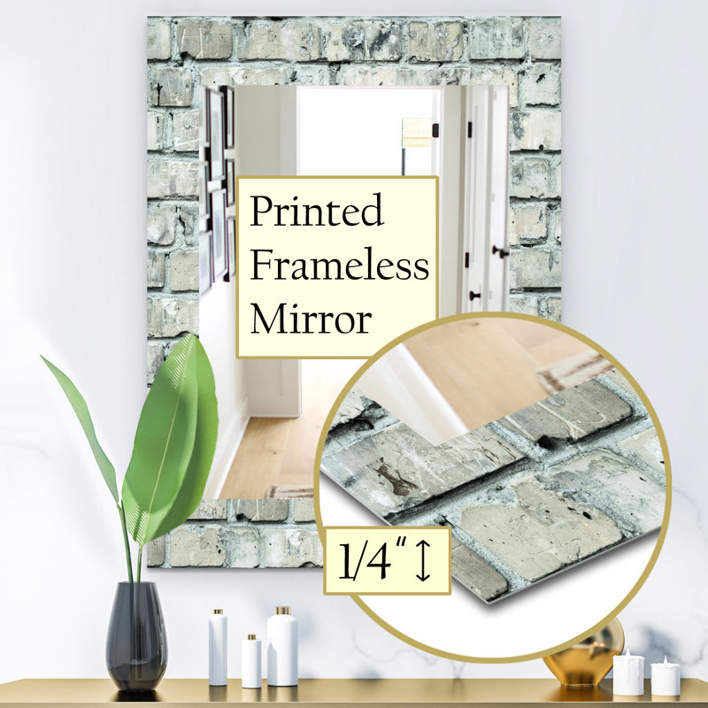 Stone 2 - Modern Mirror - Miroir mural imprimé, H 39,4 po x l 29,5 po