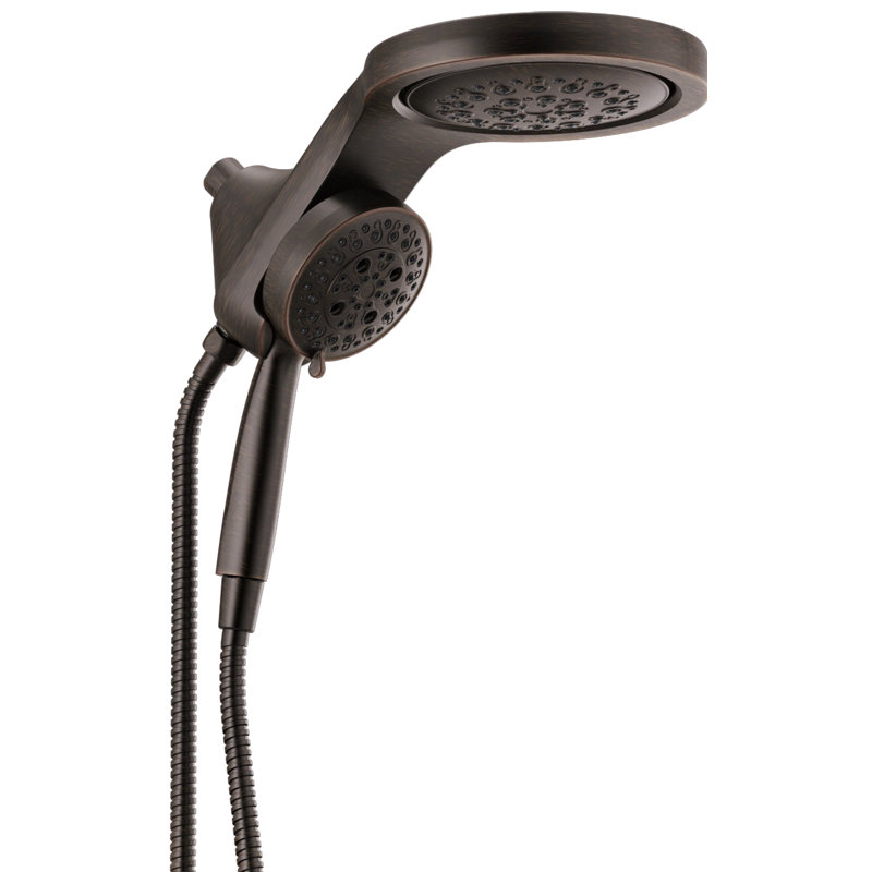 Pomme de douche double à 5 jets et douche à main avec H2Okinetic HydraChoice Hydrorain 1,75 GPM, Bronze vénitien