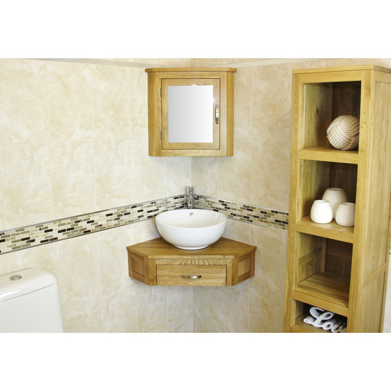 Covarrubias 550 mm Single Vanity with Vessel Ceramic Basin, Oak