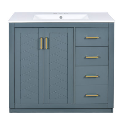36'' Single Bathroom Vanity With Ceramic Top