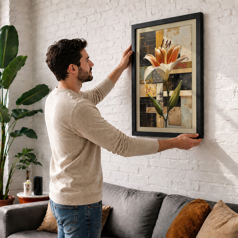 Lily In Earth Tones Botanical - Print, Unframed, A1 - 84.1 x 59.4 cm