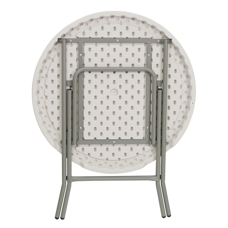 Luna Compact 31.5" White & Gray Round Folding Event Table