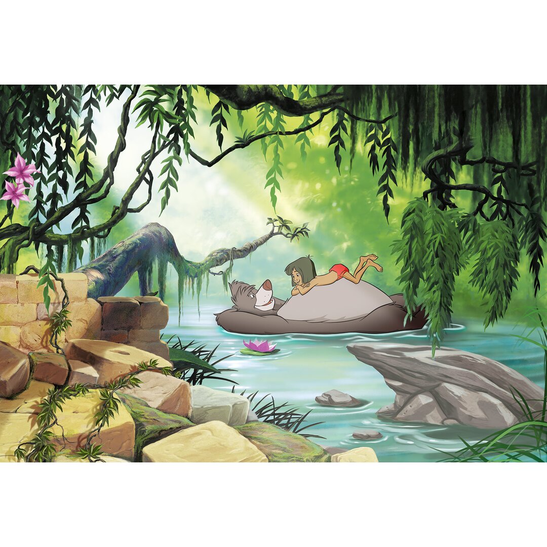 Wandtattoo Jungle Book Swimming With Baloo