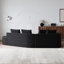 Canapé modulaire 112 po 4 places noir en chenille avec coussins décoratifs 112 po, assise confortable, mousse à haute résilience, aucun assemblage requis pour un usage domestique, revêtement moderne, très profond-226720339