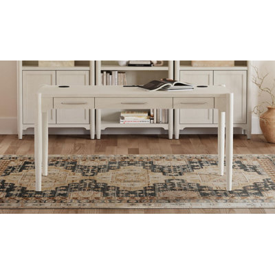 Bureau moderne en bois, table de rangement, blanc