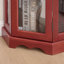 Armoire de coin en verre cerise avec portes et tablettes trempées, vitrine élégante