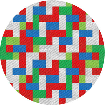 Tapis vert à motif géométrique Kiker