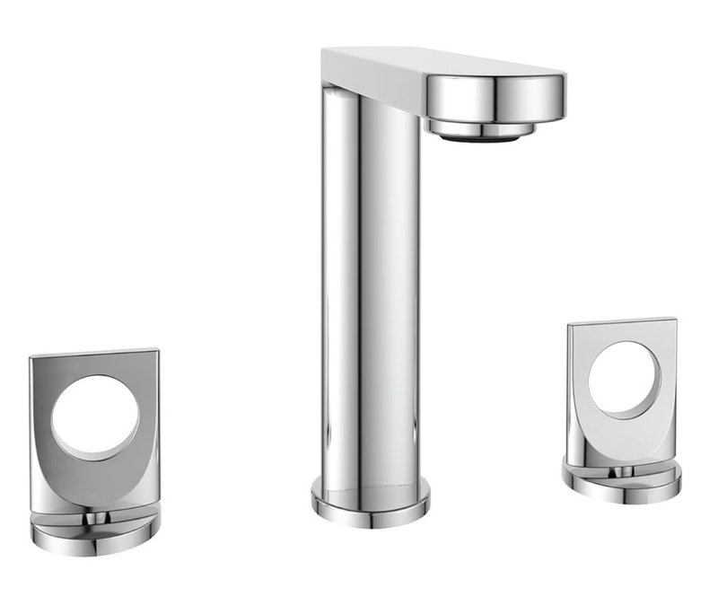 Fresh Widespread Faucet Bathroom Faucet with Drain, Polished Chrome