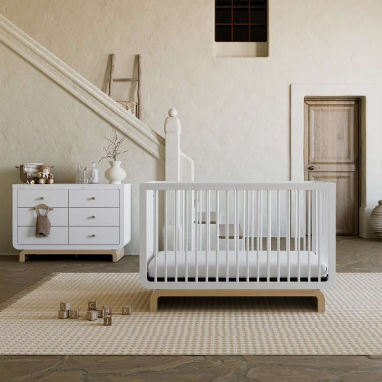 Santorini 5-In-1 Convertible Crib And 6 Drawer Dresser 2-Piece Nursery Set