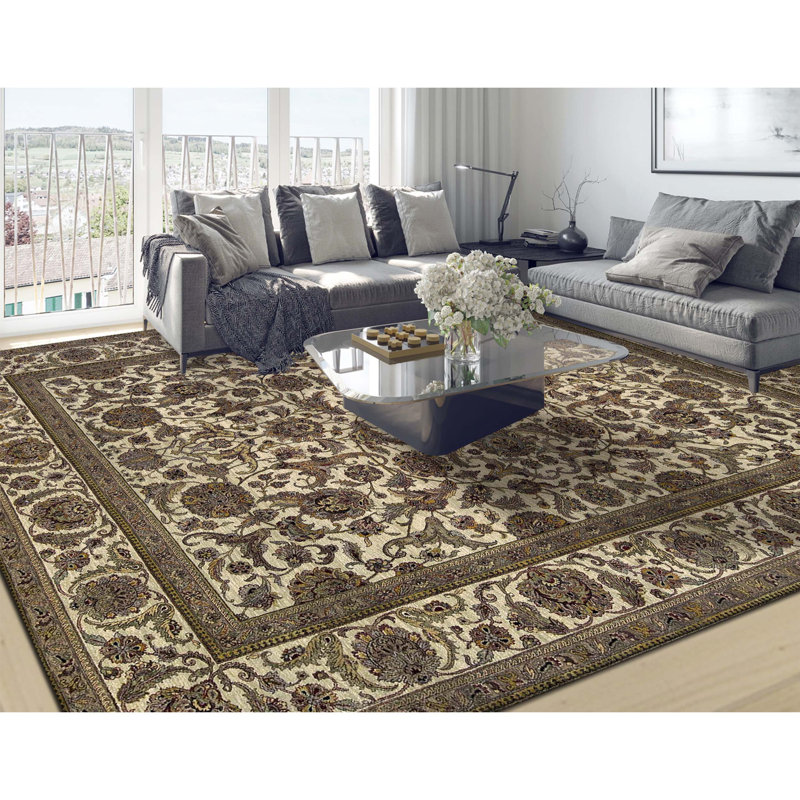Tapis brun de haute qualité noué à la main