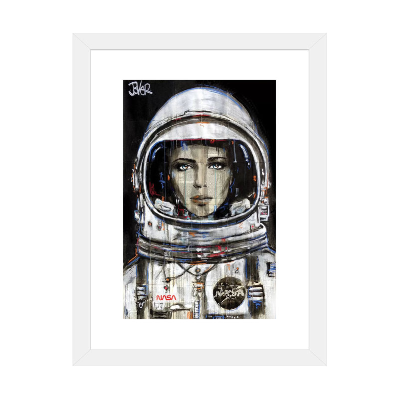 Impression d’art graphique cosmos de Loui, Papier encadré blanc, Blanc, H 24 po x l 16 po x P 1 po