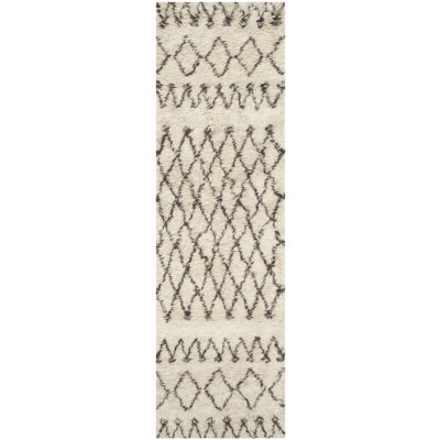 Clem Southwestern Handmade Tufted Wool Ivory/Brown Area Rug