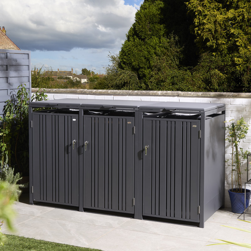 Metal Triple Bin Store, Anthracite