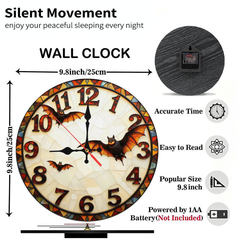 Horloge murale Bat