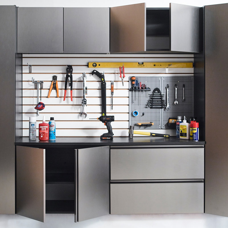 Armoire de garage Series - 64 po Largeur, 72 po de hauteur, 20 po de profondeur, fixation murale, l 64 po x H 72 po x P 20 po, tiroirs profonds, à et à chaleur, fabrication robuste