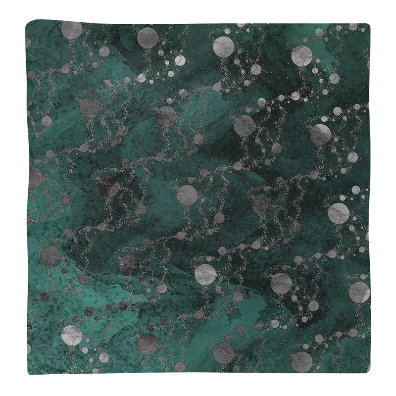 Serviette de coton de planètes stars, H 0,1 po x l 22 po x P 22 po, Dégradé émeraude, Sergé de coton