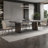 Modern Rectangular Glossy Marble Dining Table Set-102709691