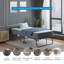 Lit double pliant avec matelas en mousse à mémoire de forme de 5 po et roues verrouillables-1402969058