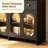 55” Sideboard Buffet Cabinet with Storage and LED Light
