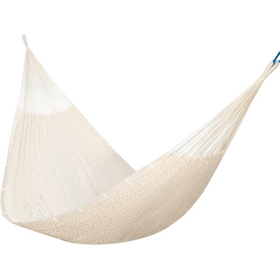 Handwoven Mayan Double Hammock, X-large Thick Cotton Rope, 600 Lb Capacity Heavy-duty, Indoor & Outdoor Use, Includes Tree Straps, Carabiners & Carry Bag (natural)