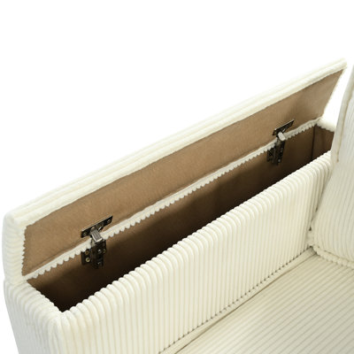 Velours côtelé en forme de L 4 de 105,5 po x 66,5 po avec îlot central, siège, sièges interchangeables, grand siège, structure en fer rembourré de mousse souple, siège sans assemblage beige de 27,9 po x 23,6 po, 2 porte-gobelets,