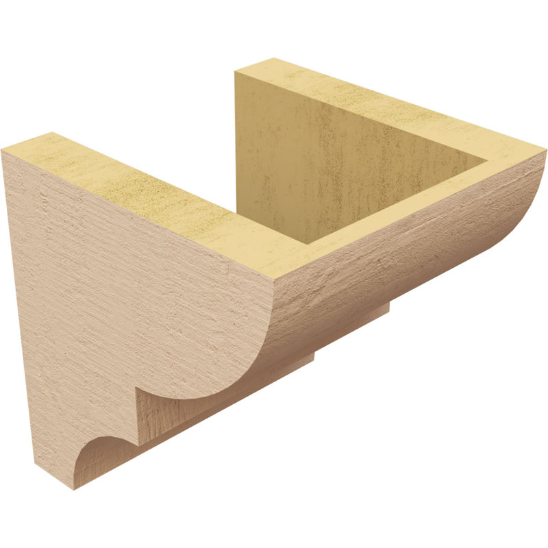 6"W x 6"D x 6"H Ridgewood Rough Cedar Woodgrain TimberThane Corbel, Primed Tan, 6" H x 6" W x 6" D