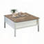 Table basse carrée avec surface de jeu d'échecs et rangement caché - Finition blanche
