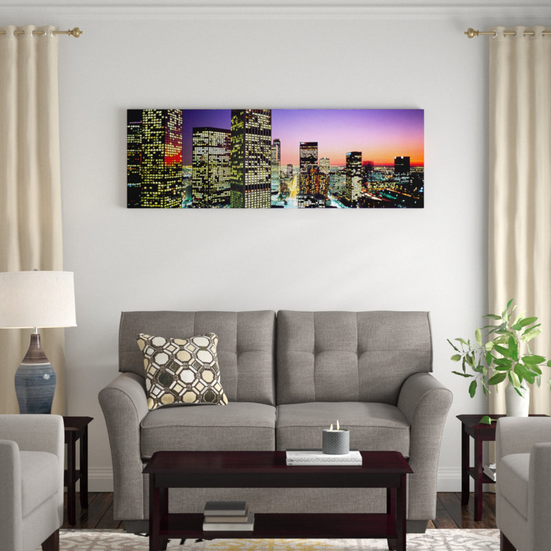 «Downtown Los Angeles California», reproduction de photo panoramique sur toile tendue, H 20 po x l 60 po x P 1,5 po