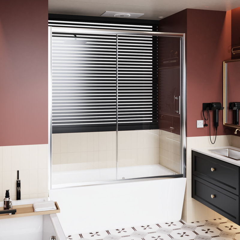60 In Wide And 62 High Single Sliding Shower Door, 1/5 Inch Thick Tempered Glass, Finish, Aluminum Alloy Structure, Smooth Stable Sliding, Waterproof Aesthetics Width Height Clear Silent Movement,