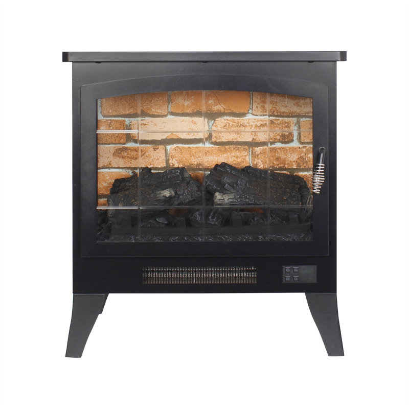 Freestanding Electric Fireplace Heater, 21 Inch 3-sided View With Realistic 3d Flame Effect, Remote Control, Portable For Indoor Use