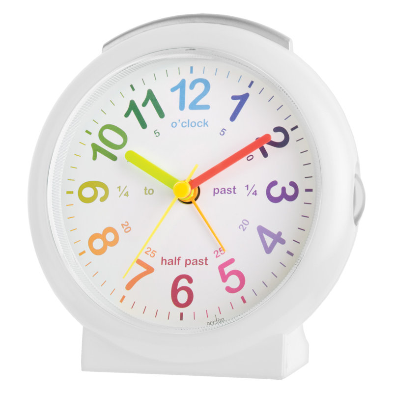 Analogue Electric Alarm Tabletop Clock, White
