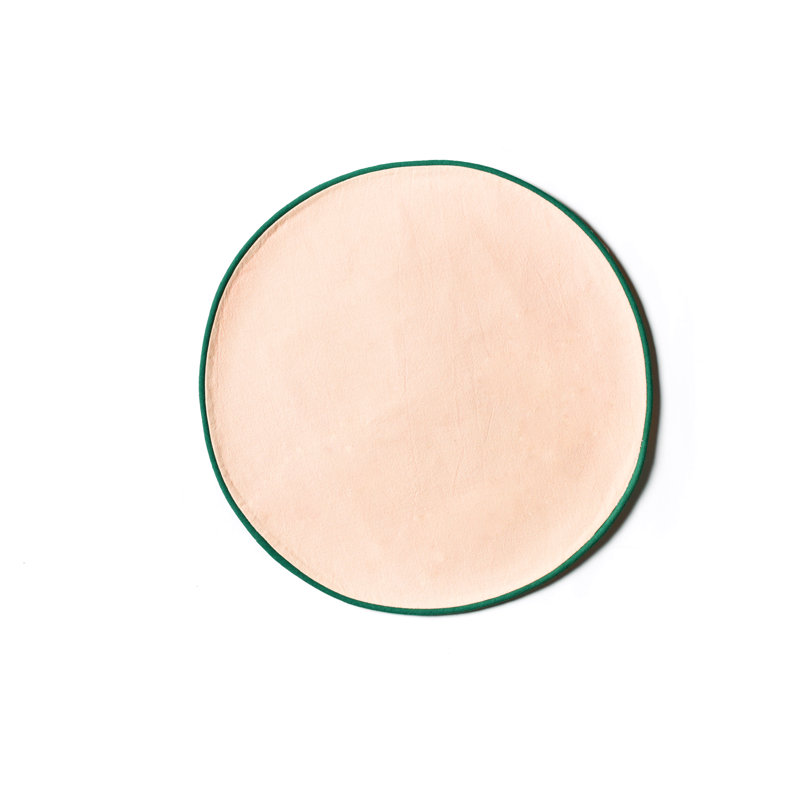 Blush And Pine Color Block Round Placemat Set Of 4, Blush/Pine