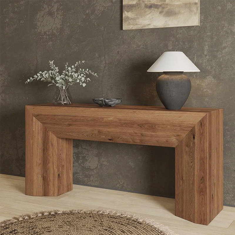 Retro Minimalist Solid Wood Console Table