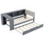  Lit plateforme simple en bois avec lit gigogne, station de charge et tête de lit tapissier, gris-1672553480-1672553495