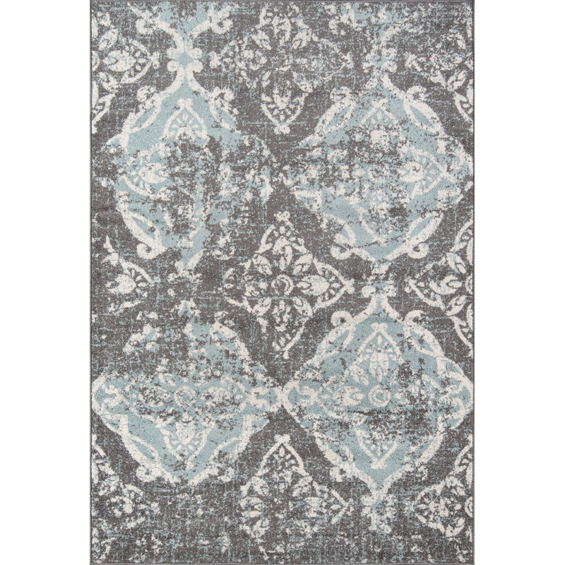Tapis gris tissé à la machine Suffield, Rectangle 2 pi 3 po x 4 pi 6 po